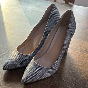Wild Diva Lounge Elegant Black and White Plaid Women's Heels Size 10